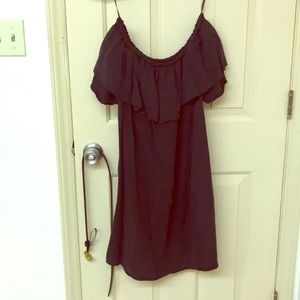 Zara off the shoulder dress with ruffles on chest